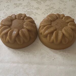 Sunflower shaped turmeric  and honey Soap Bars set of two